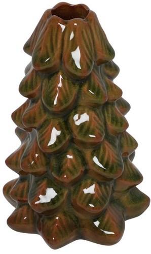 Countryfield Kerzenhalter Weihnachtsbaum grün Dekovase 15cm