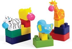 Edushape Mini-Edu-Tiere Set 6 Tiere + 22 Blöcke