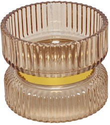 Countryfield Kerzenhalter Glas Braun Luxus Atmosphäre Ø9xH7cm Dekoration