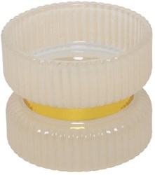 Countryfield Kerzenhalter Glas Creme Luxus Atmosphäre Ø9xH7cm Dekoration