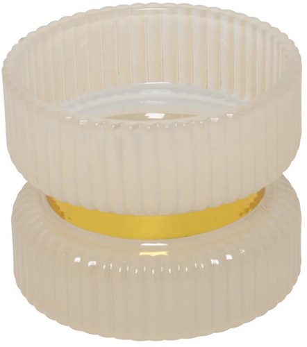 Countryfield Kerzenhalter Glas Creme Luxus Atmosphäre Ø9xH7cm Dekoration