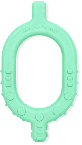 ARK Therapeutic Beißspielzeug Baby Grabber türkis fest BPA-frei Kauwtool voor baby's met een gladde en getextureerde kant, vanaf 5 maanden onder toezicht.