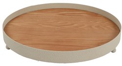 Countryfield Tablett Metall creme rund dekorativ Ø35cm