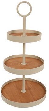 Countryfield Etagere Creme Dekoschale Metall 58,5cm Tisch Dekoration