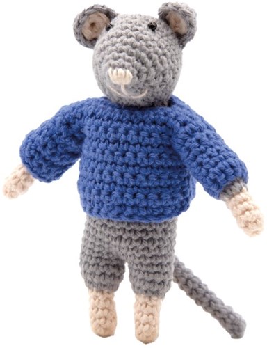 Het Muizenhuis Häkelset Sam Maus - DIY Kuschelmaus 12 cm blau-3