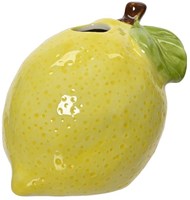 Decoris Vase Porzellan Zitrone gelb wasserdicht Dekoration 10,5cm