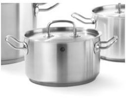 Kochpfanne Edelstahl Induktion 16cm 1,9L silber - Topf mit Deckel und Sandwichboden