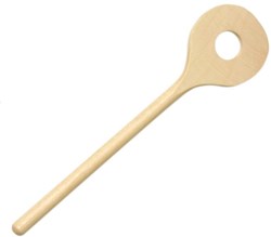 nic Holz Backlöffel Spielzeug - runder Löffel mit Loch 18 cm