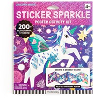 Mudpuppy Stickerposter Einhorn - Magisches Glitzer Sticker Set für Kinder