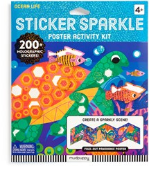 Mudpuppy Stickerposter Ozeanleben - Kreatives Bastelposter mit Stickern