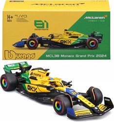 F1 McLaren MCL38 2024 Modellauto mit Helm Norris Senna livery Spielzeugauto