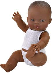 Paola Reina Gordi Babypuppe Junge Dunkelbrauner Schlafanzug - 34 cm