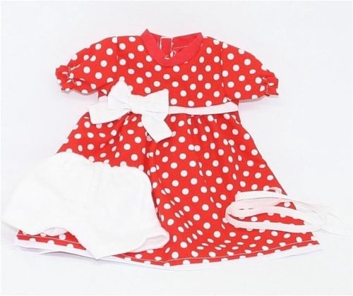 Paola Reina Puppenkleidungsset Blanditas rot/weiß gepunktet