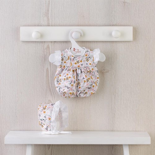 Asi Puppenkleidung - Blumenbody und Mützchen für Puppen - Mehrfarbig
