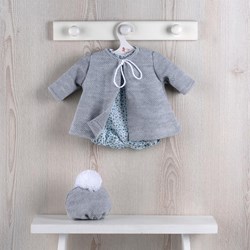 Asi Puppenkleidung - Skandinavischer Look mit blau geblümtem Body