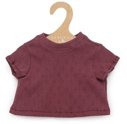 Asi Puppenkleidung - Baumwoll-T-Shirt mit kurzen Ärmeln, dunkelrosa Puppenoutfit