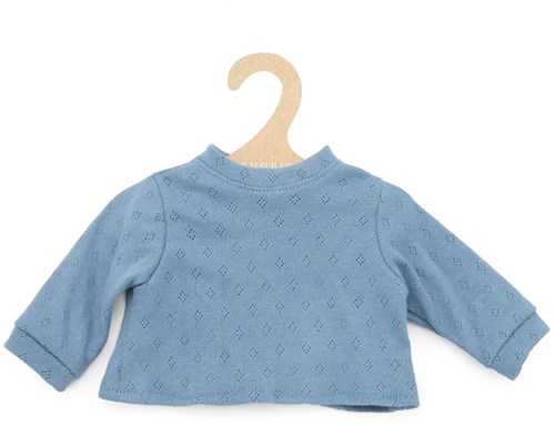 Asi Puppenkleidung - Baumwoll-T-Shirt mit langen Ärmeln, sanftblau