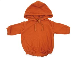 Asi Puppenkleidung - Body mit Kapuze und langen Ärmeln, mehrfarbig