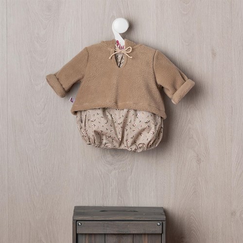 Asi Puppenkleidung - Body mit Kirschmuster und Jacke - Puppenoutfit