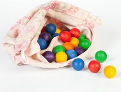 Grapat Holz Murmeln Regenbogenfarben 36 Stück Spielzeug Set