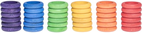 Grapat Holzringe Regenbogenfarben - 36 Stück Lernspielzeug-2