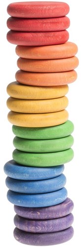 Grapat Holzspielzeug Regenbogen-Münzen - 18 Stück offen gestaltbar-2