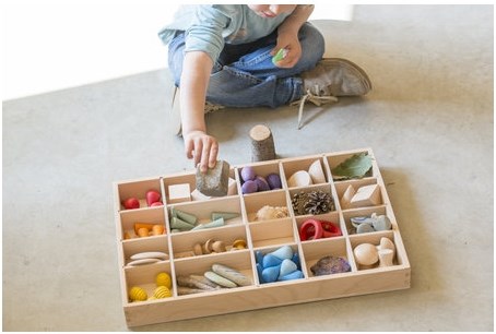 Grapat Holz Sortierbox Tinker Tray - Aufbewahrungsbox für Spielzeug-2