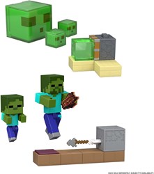 Mattel Minecraft Actionfigur Redstone Charged Sticky Piston Trap grün