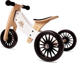 Kinderfeets 2-in-1 Holz Balance Fahrrad Dreirad Tiny Tots Plus - Weiß