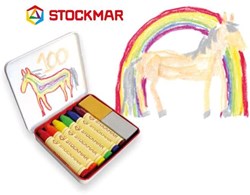 Stockmar Regenbogen-Edition Wachsmalstifte Set mit Gold und Silber 8-teilig