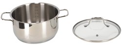 Daily Home Topfset Kochtöpfe 7-teilig silber Edelstahl Glas