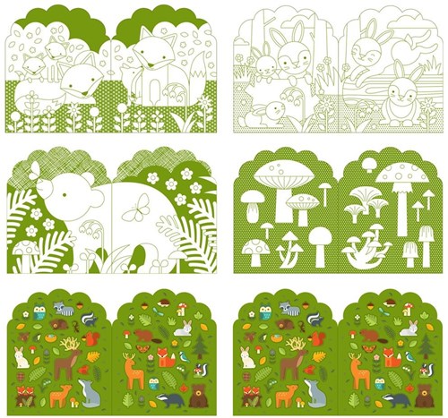 Petit Collage Malbuch Wald mit Stickern - FSC Papier - 100 Sticker-2
