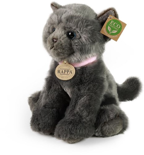 Rappa Kuschelkatze grau 25 cm - Umweltfreundliches Plüschspielzeug-2