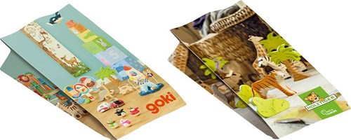 Goki Papiertüte Spielzeug Holztiger - bunt und praktisch