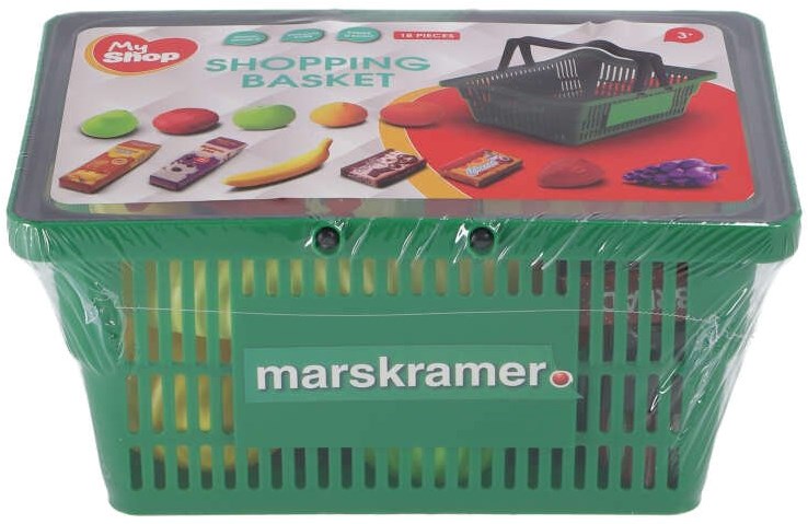 KiddyGo Einkaufskorb Spielzeug 18-teilig grün für Kinder Planet Happy DE