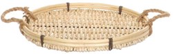 HBX natural living Tablett Dekoration rund Rattan beige 35cm mit Griffen
