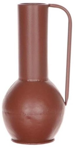 HBX natural living Metallvase modern braun rot 26 cm Dekoration