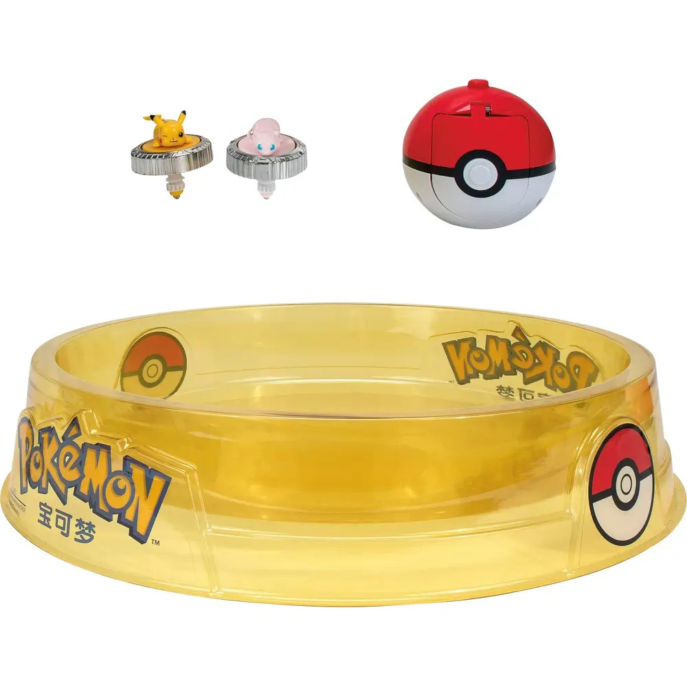 Jazwares Pokémon Battle Spinners Spielset mit Stadion Pikachu Mew