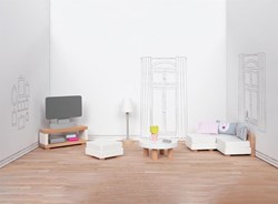 Goki Houten Poppenmeubels Woonkamer, 15dlg.