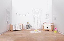Goki Houten Poppenmeubels Babykamer, 12dlg.