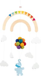 Goki Mobile - Holz Baby Mobile Elefanten Wolken Ballons