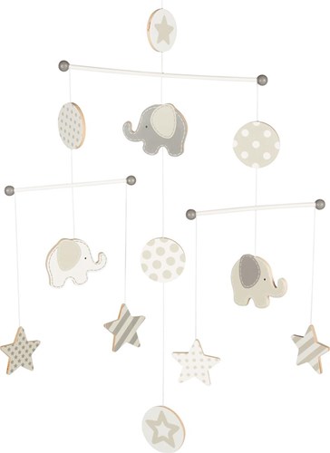Goki Holz Baby Mobile Elefant und Sterne - Kinderzimmer Dekoration-2