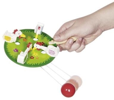 Goki Pickende Hühner Holzspiel kooperatives Kinderspiel-3