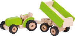 Goki Traktor mit Anhänger grün