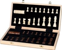 Goki Holz Schachspiel Dame magnetisch 2in1 Reisespiel klassisch-3