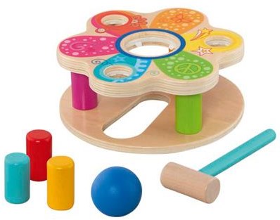 Goki Holz Klopfbank Spielzeug - pädagogisches Hammerbank Set-3