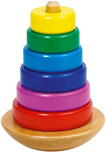 Goki Holz Stapelturm Spielzeug bunt motorisch-3