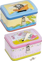 Goki Spardose - Pirat und Prinzessin Metall Kinderspardose
