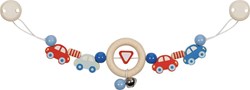 Goki Holz Kinderwagenkette Autos mit Clips - Babyspielzeug