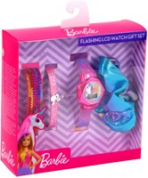 Accutime Barbie Kinderuhr LCD mit Accessoires und Scrunchie Geschenkset
